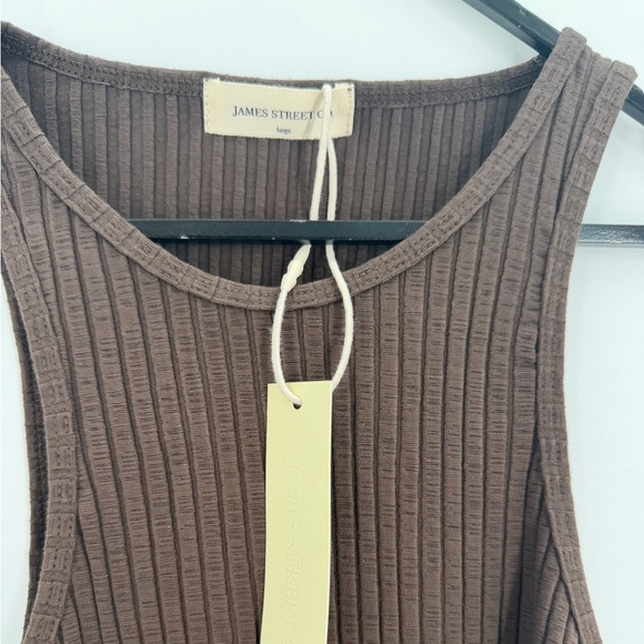 James Street Co. Brown Ribbed Knit Razor Tank - Picture 3 of 5